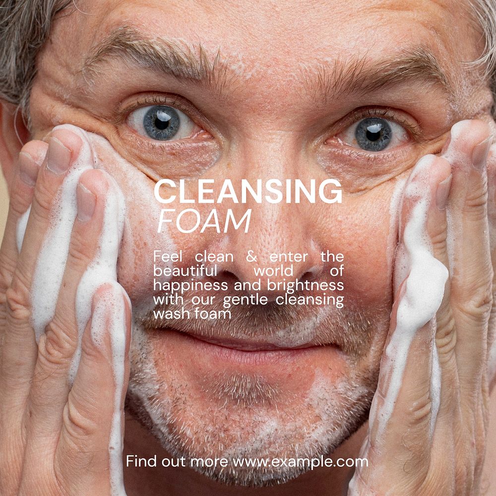 Cleansing foam Instagram post template