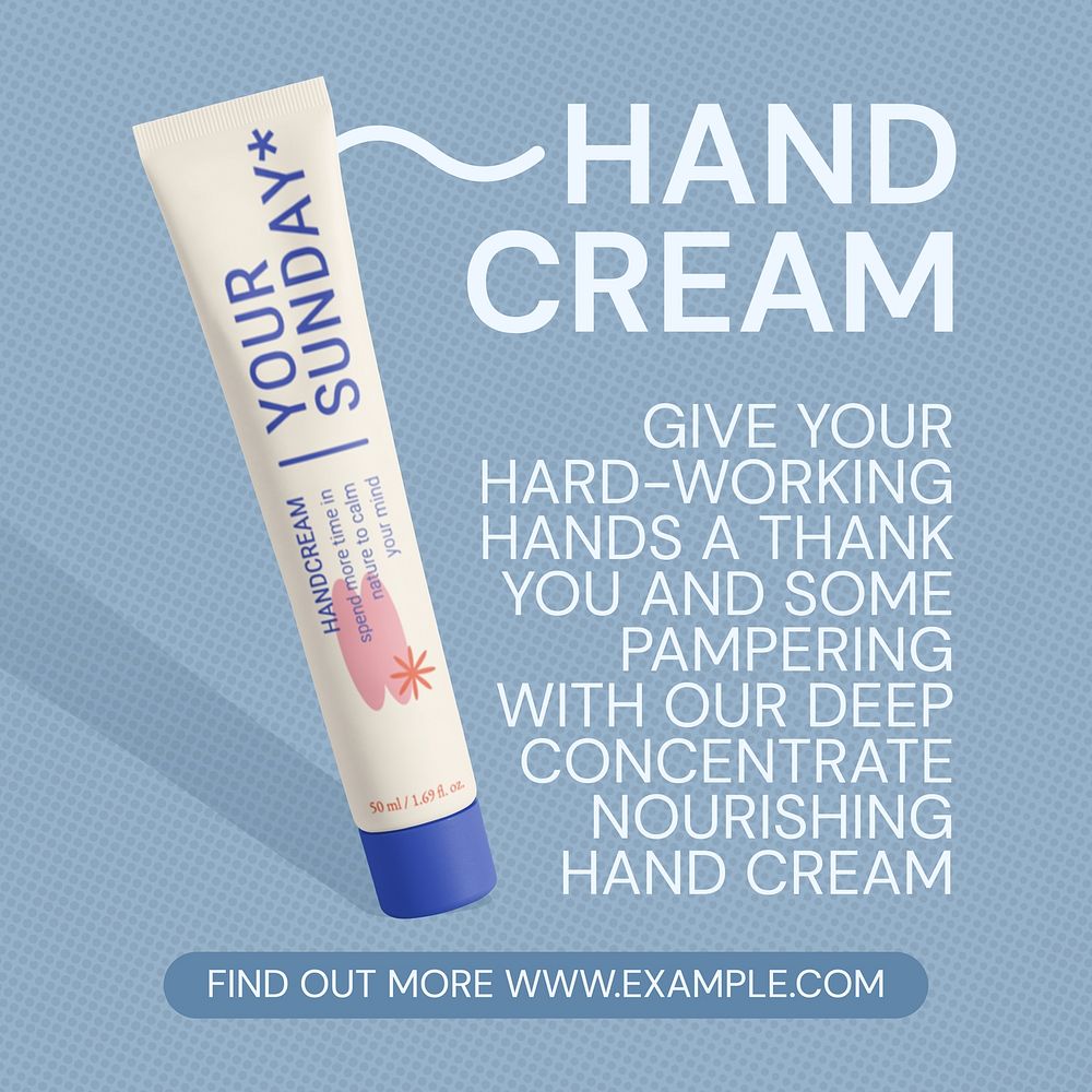 Hand cream Instagram post template  design