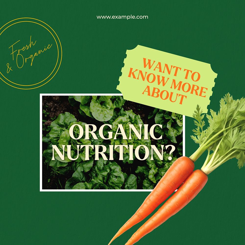Organic nutrition Instagram post template