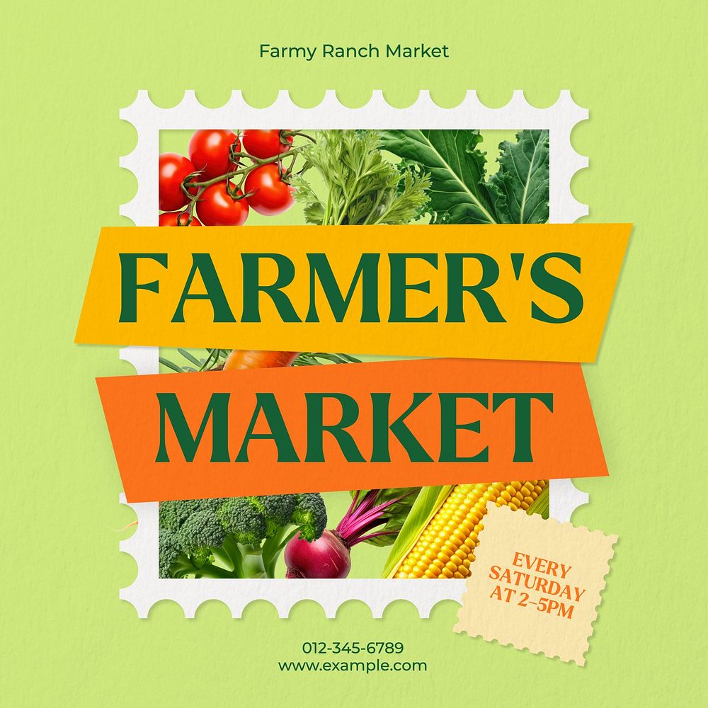 Farmer's market Instagram post template
