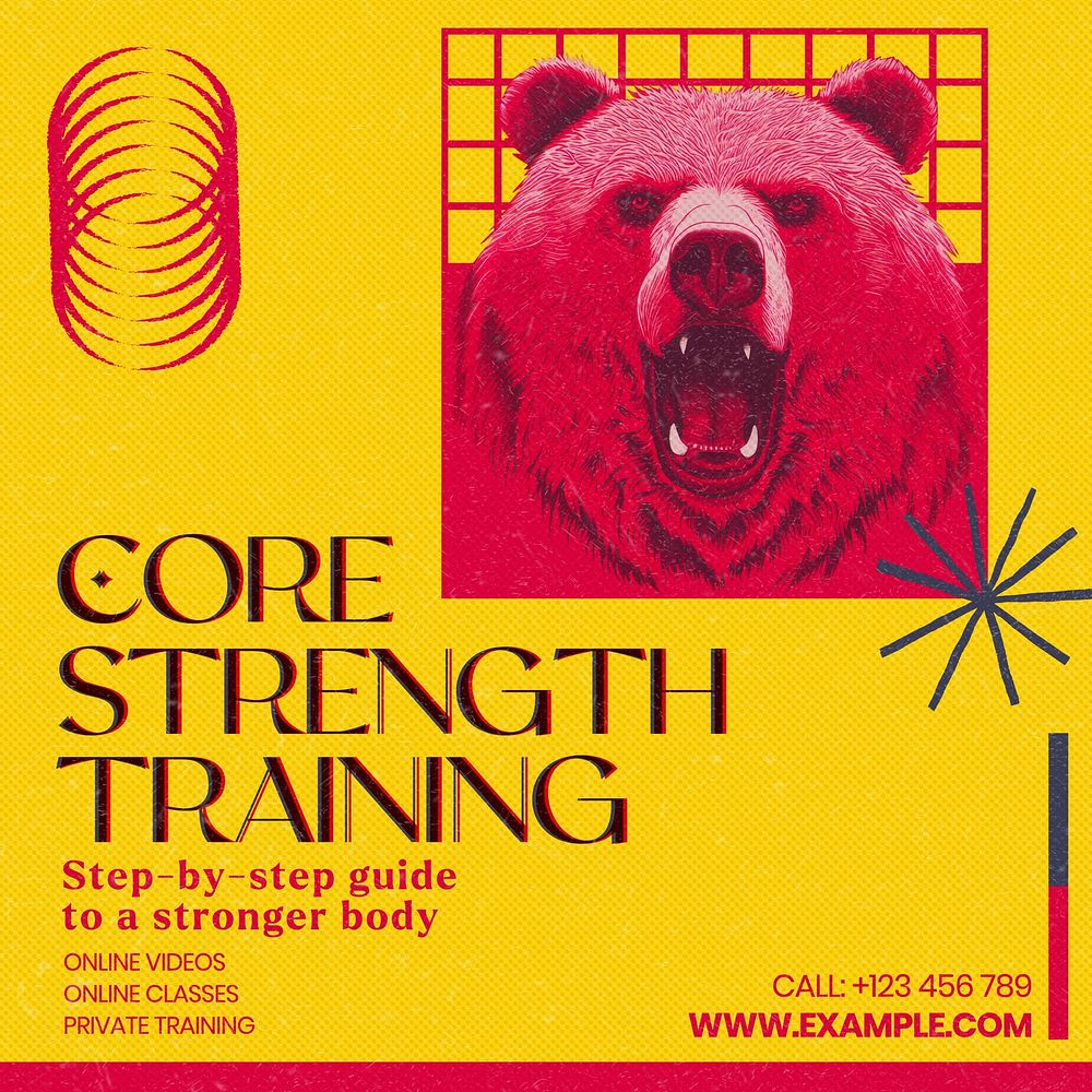 Core strength training Instagram post template