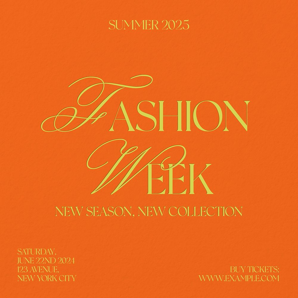 Fashion week Instagram post template