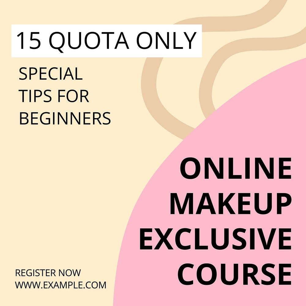 Online makeup course Instagram post template