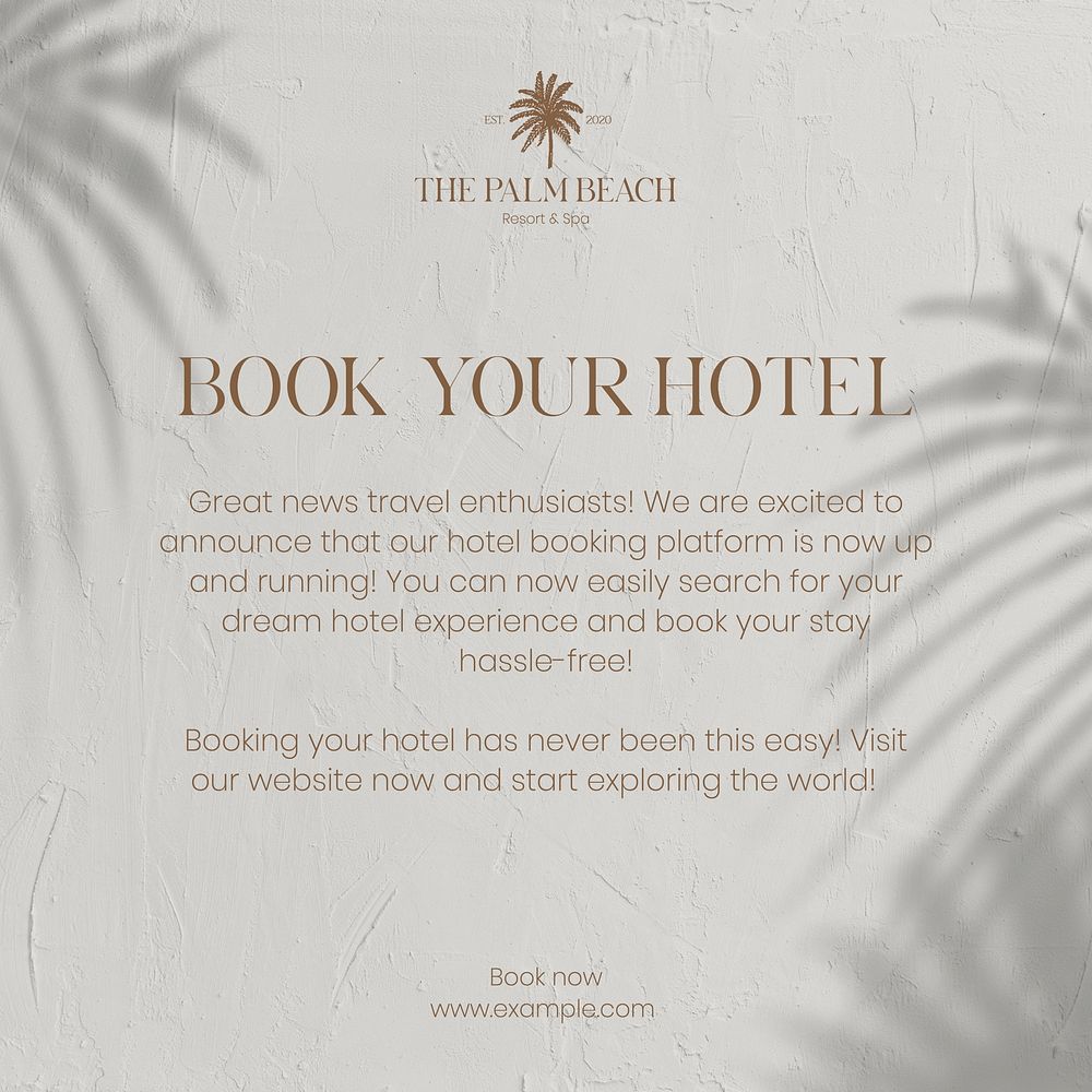 Book your hotel Instagram post template