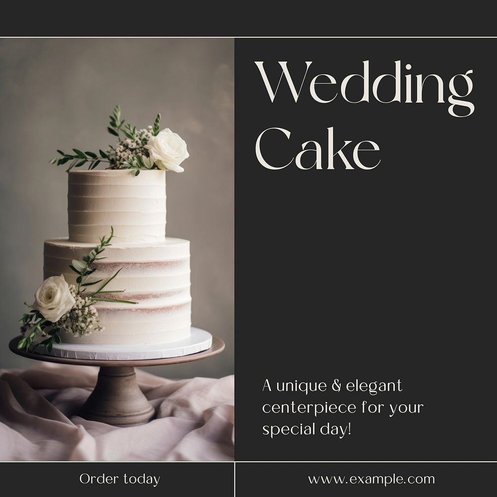 Wedding cake Instagram post template