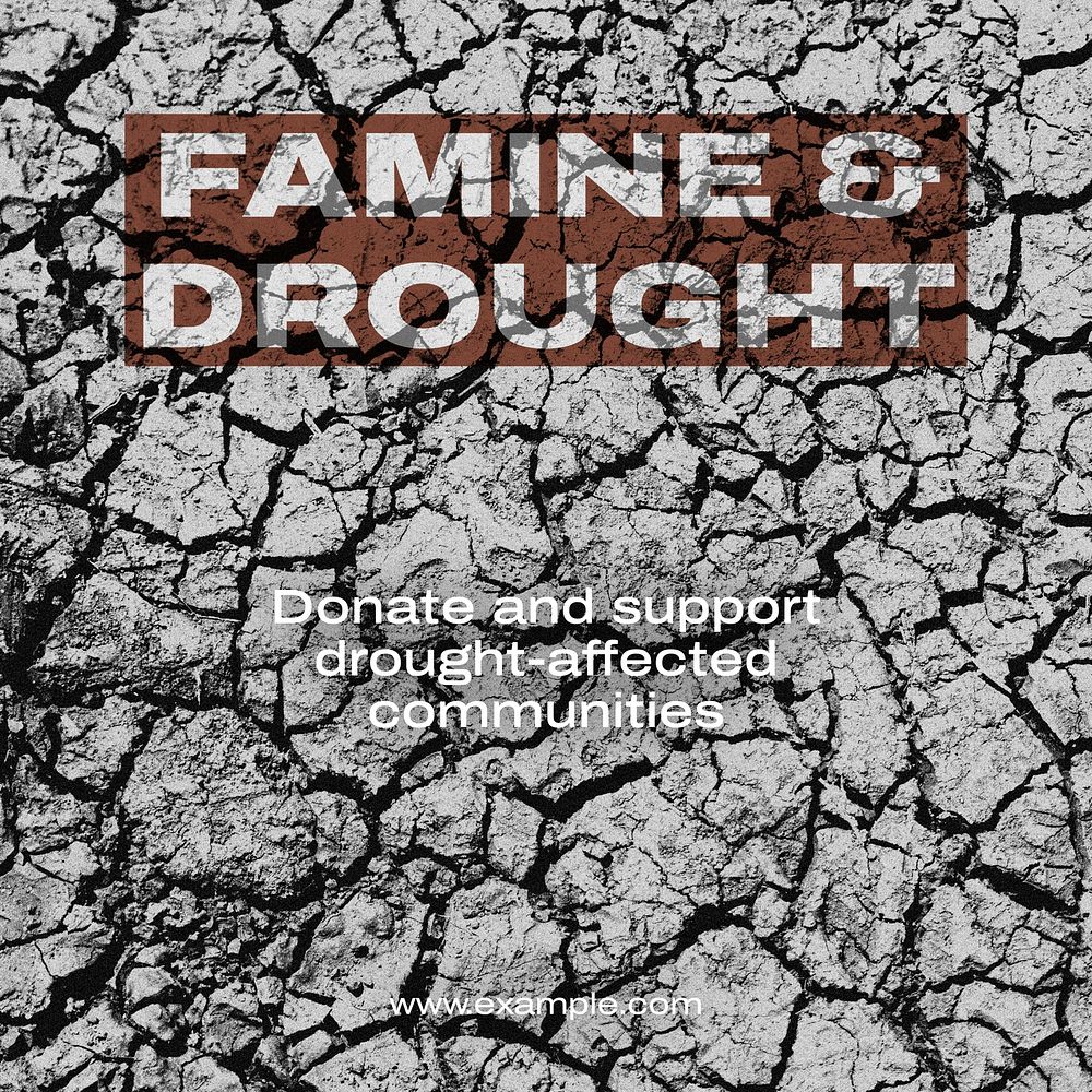 Famine & drought Instagram post template