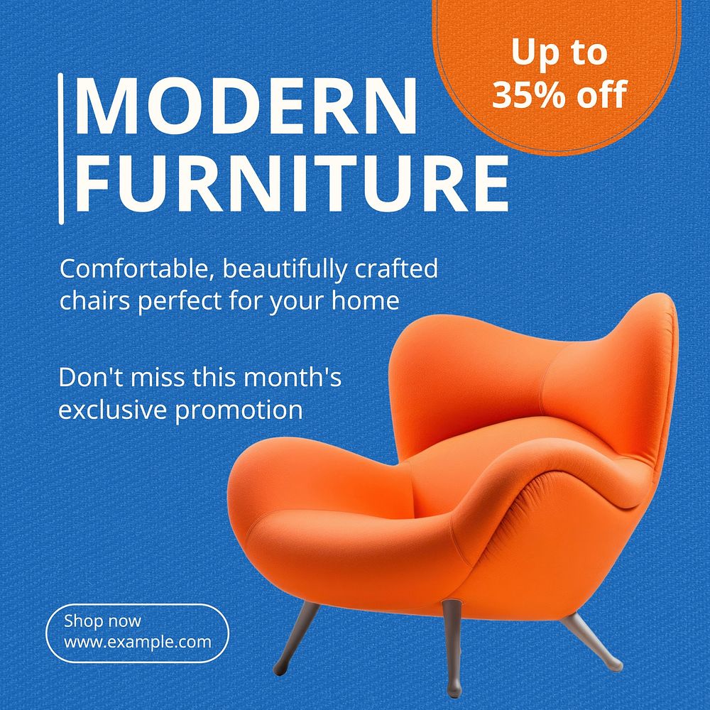 Furniture sale promotion Instagram post template