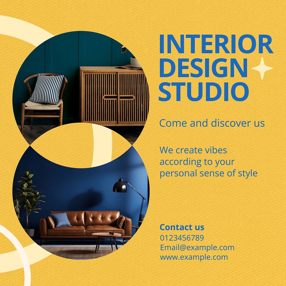 Interior design studio Instagram post template