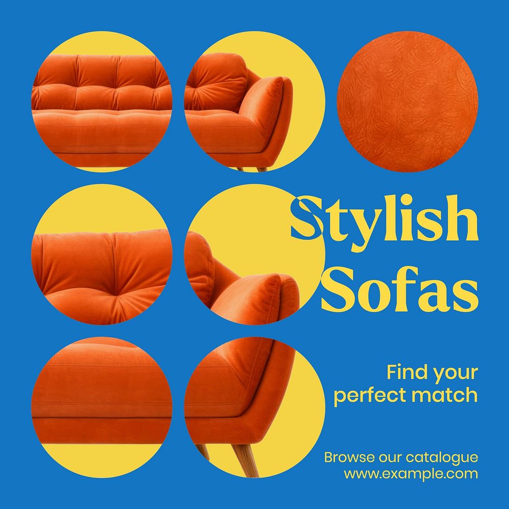 Stylish sofas Instagram post template