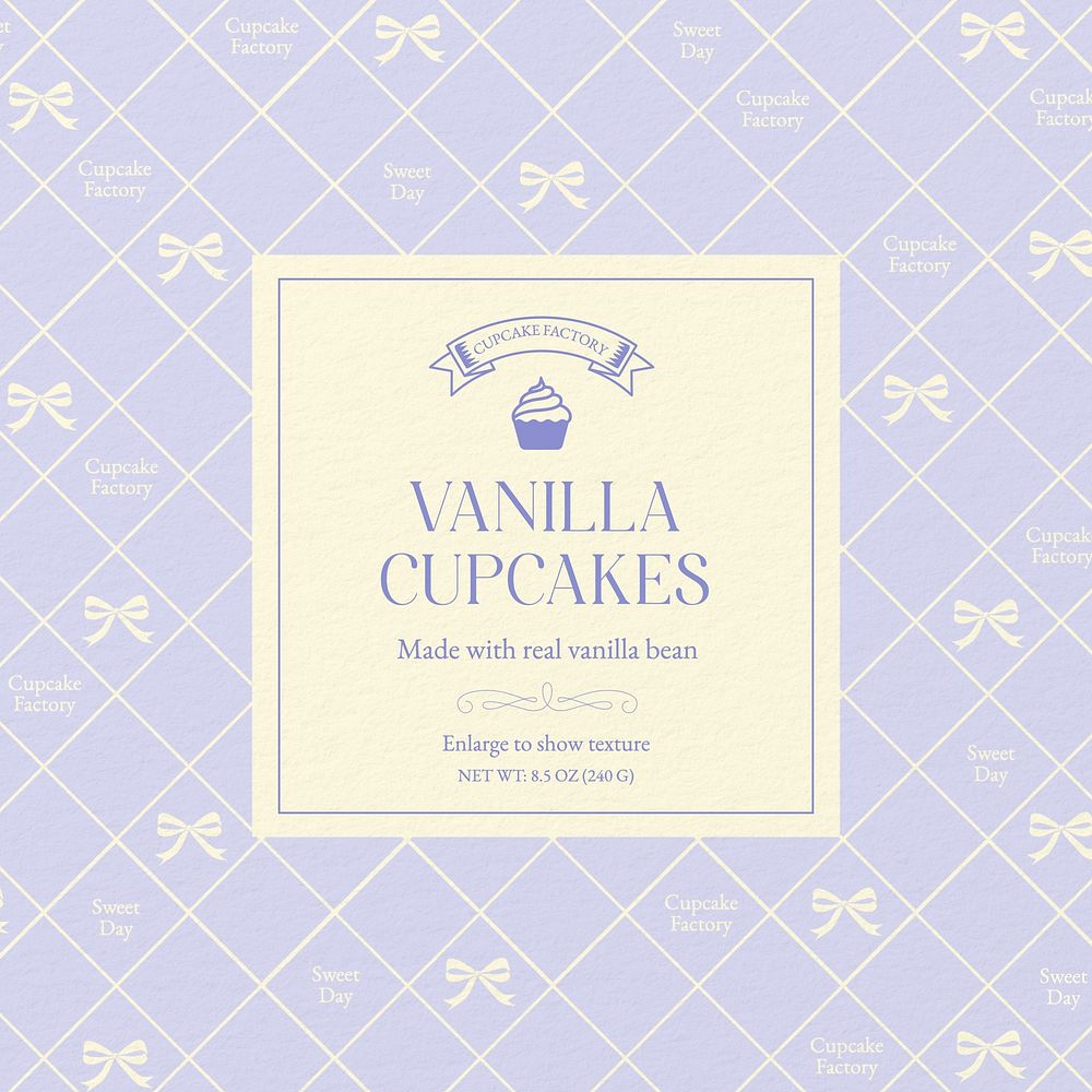 Cupcakes label template