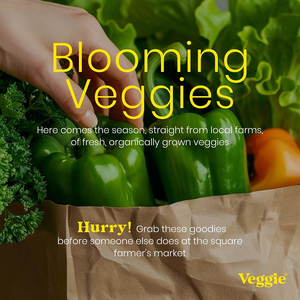 Fresh veggies Instagram post template