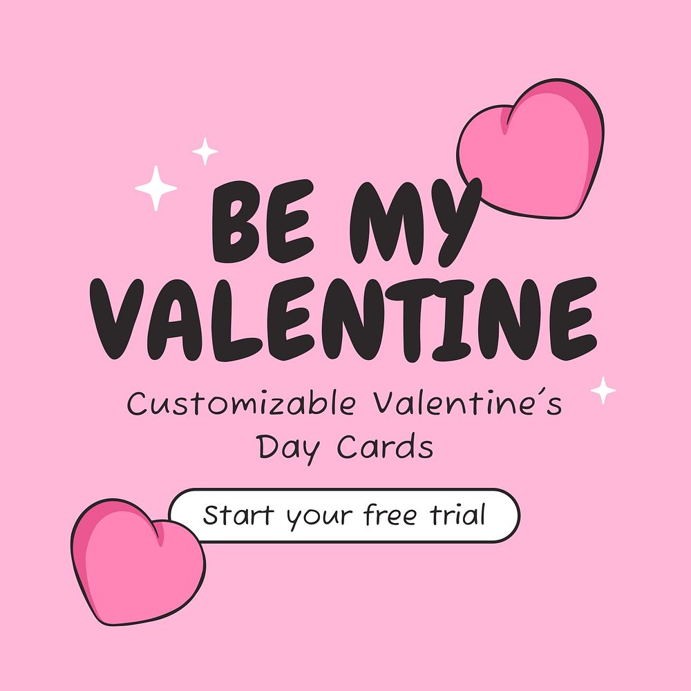 Be my valentine Instagram post template