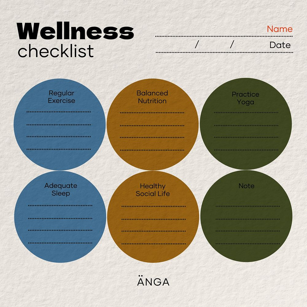 Wellness checklist Facebook post template