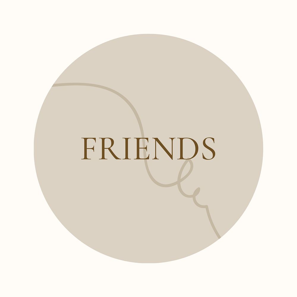 Earth tone friends Instagram story highlight cover template illustration
