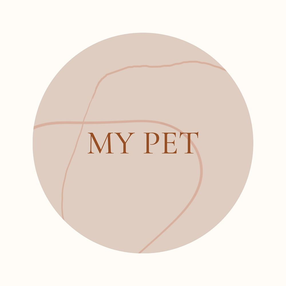 Earth tone my pet Instagram story highlight cover template illustration