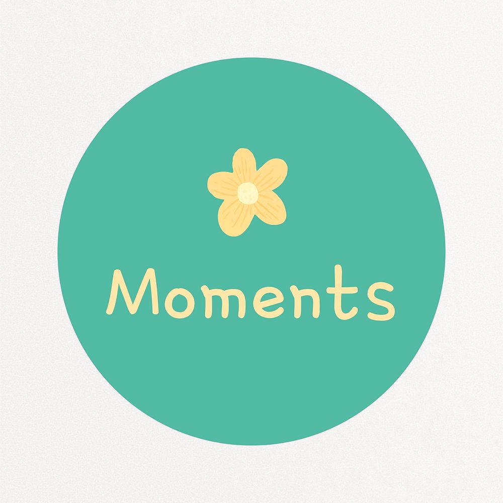 Green moments Instagram story highlight cover template illustration