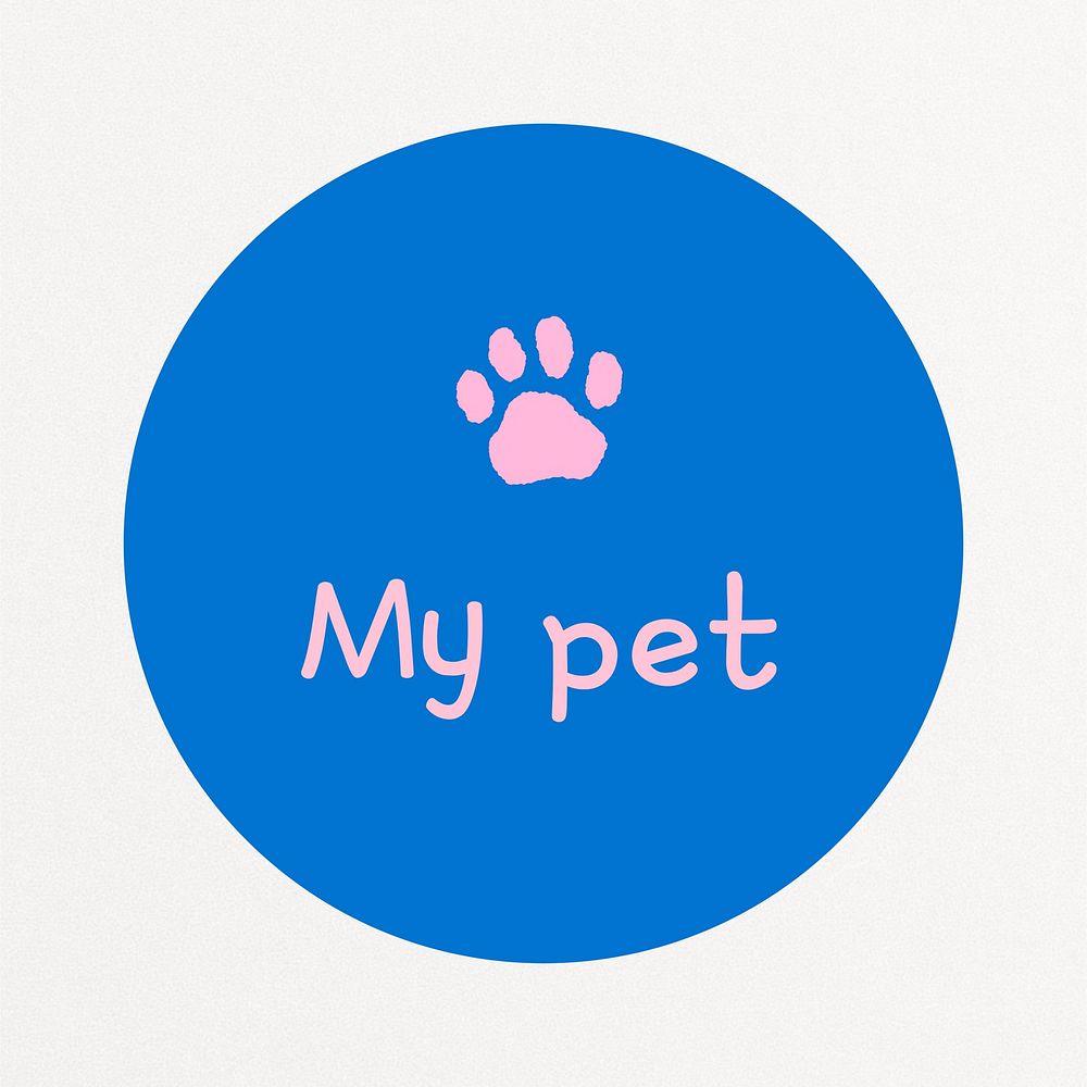 Blue my pet Instagram story highlight cover template illustration