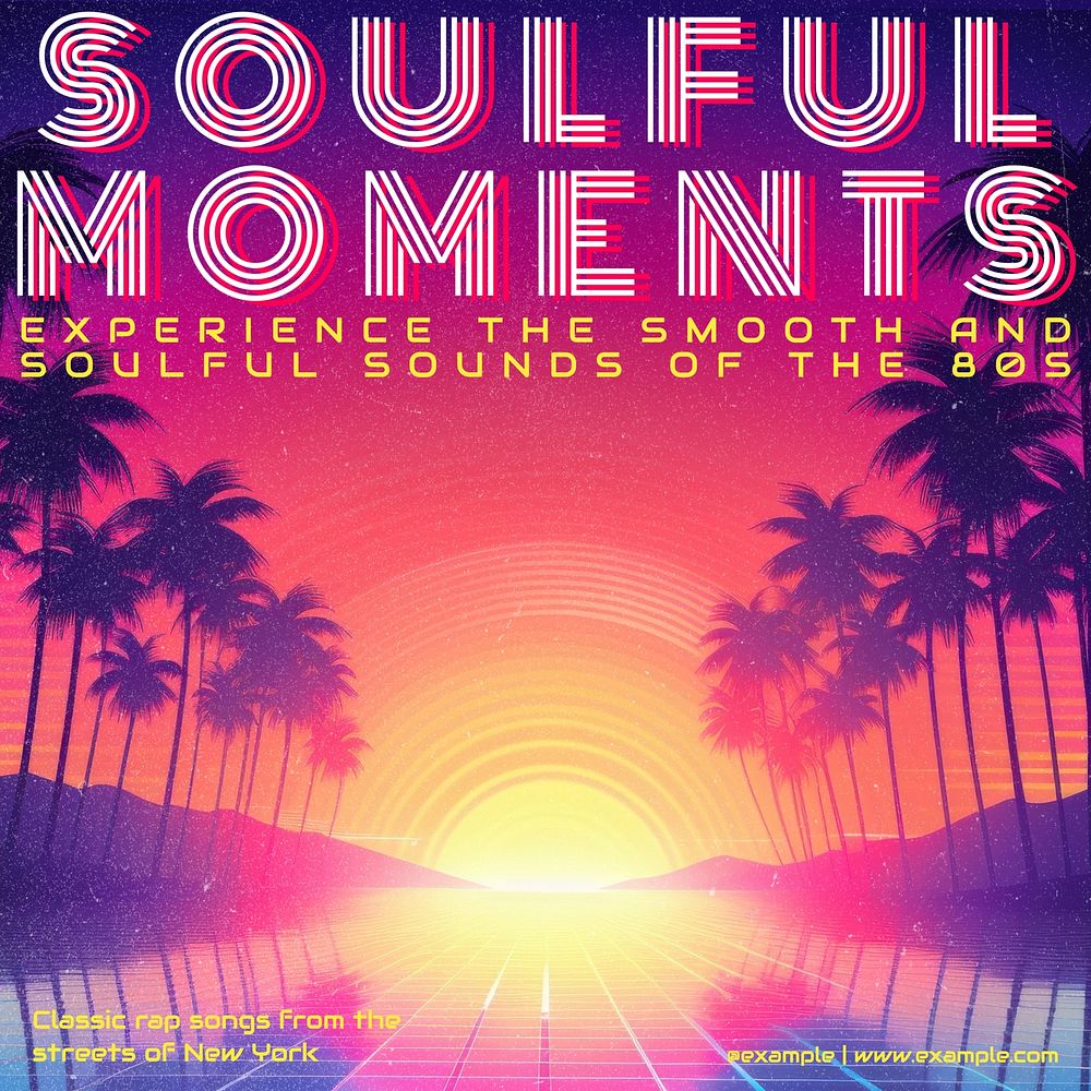 80s soul music album cover template