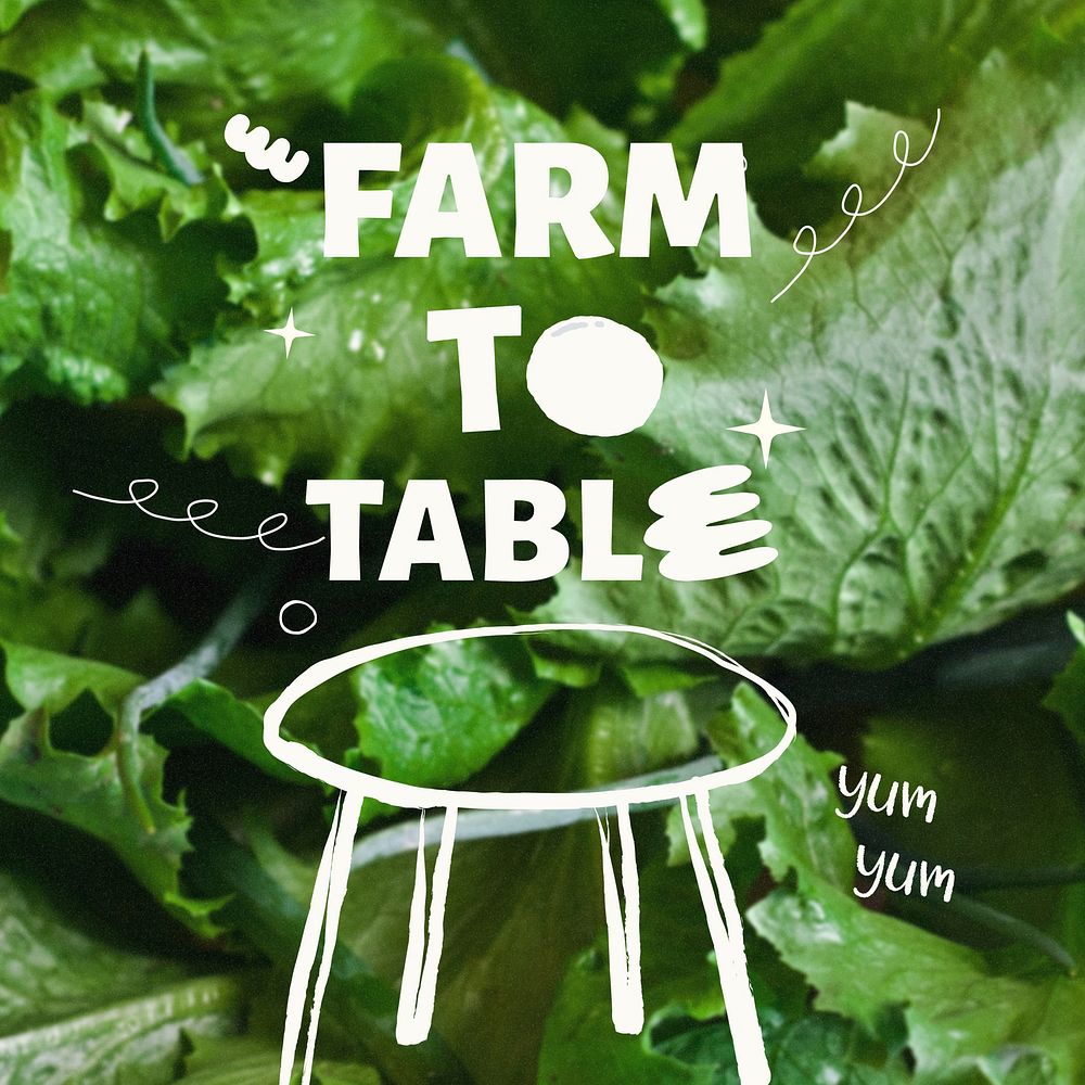 Farm to table Instagram post template