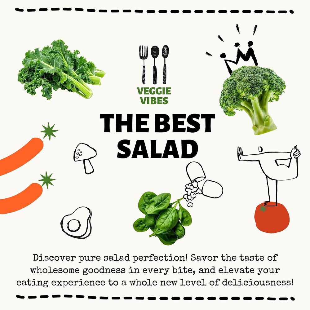 The best salad Instagram post template