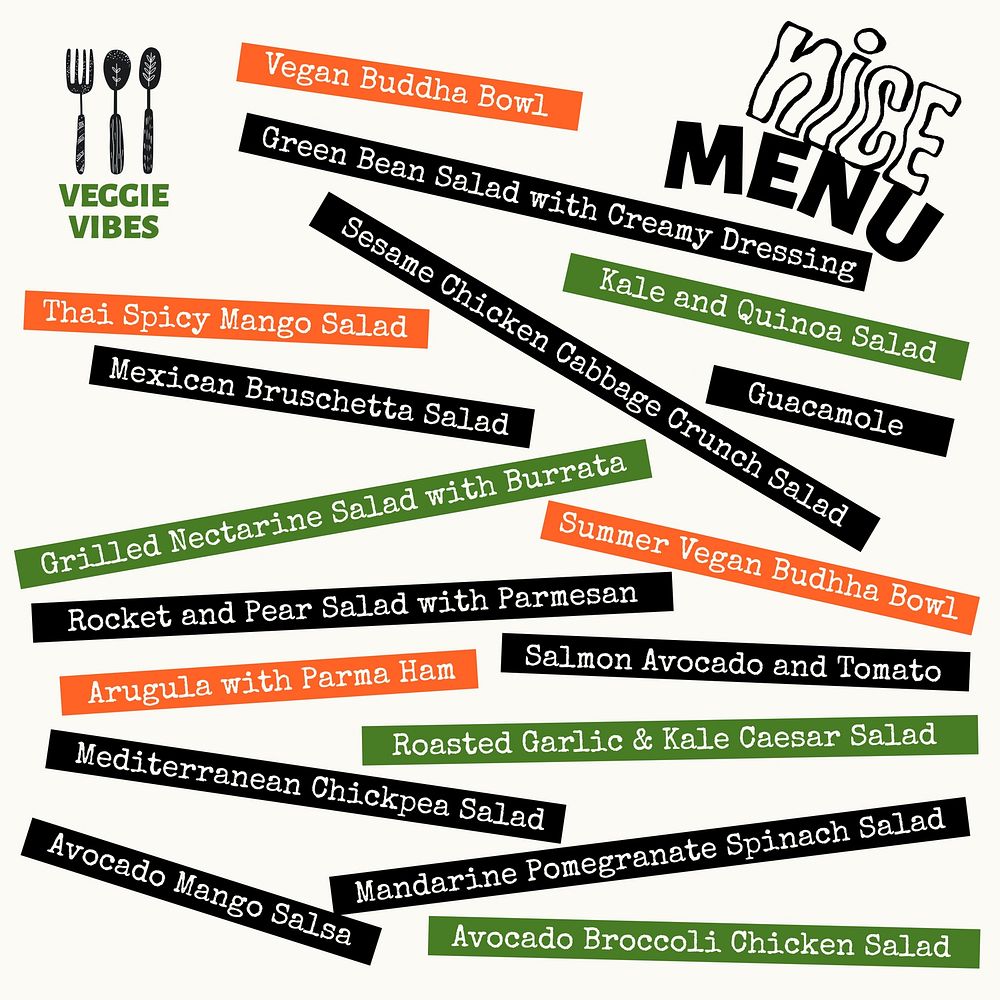 Salad menu Instagram post template