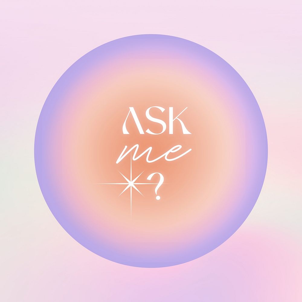 Ask me  aura gradient Instagram highlight cover template
