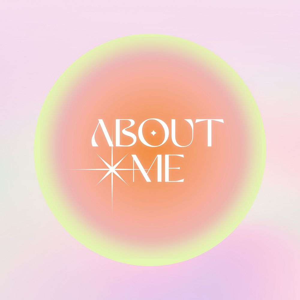 About me  aura gradient Instagram highlight cover template
