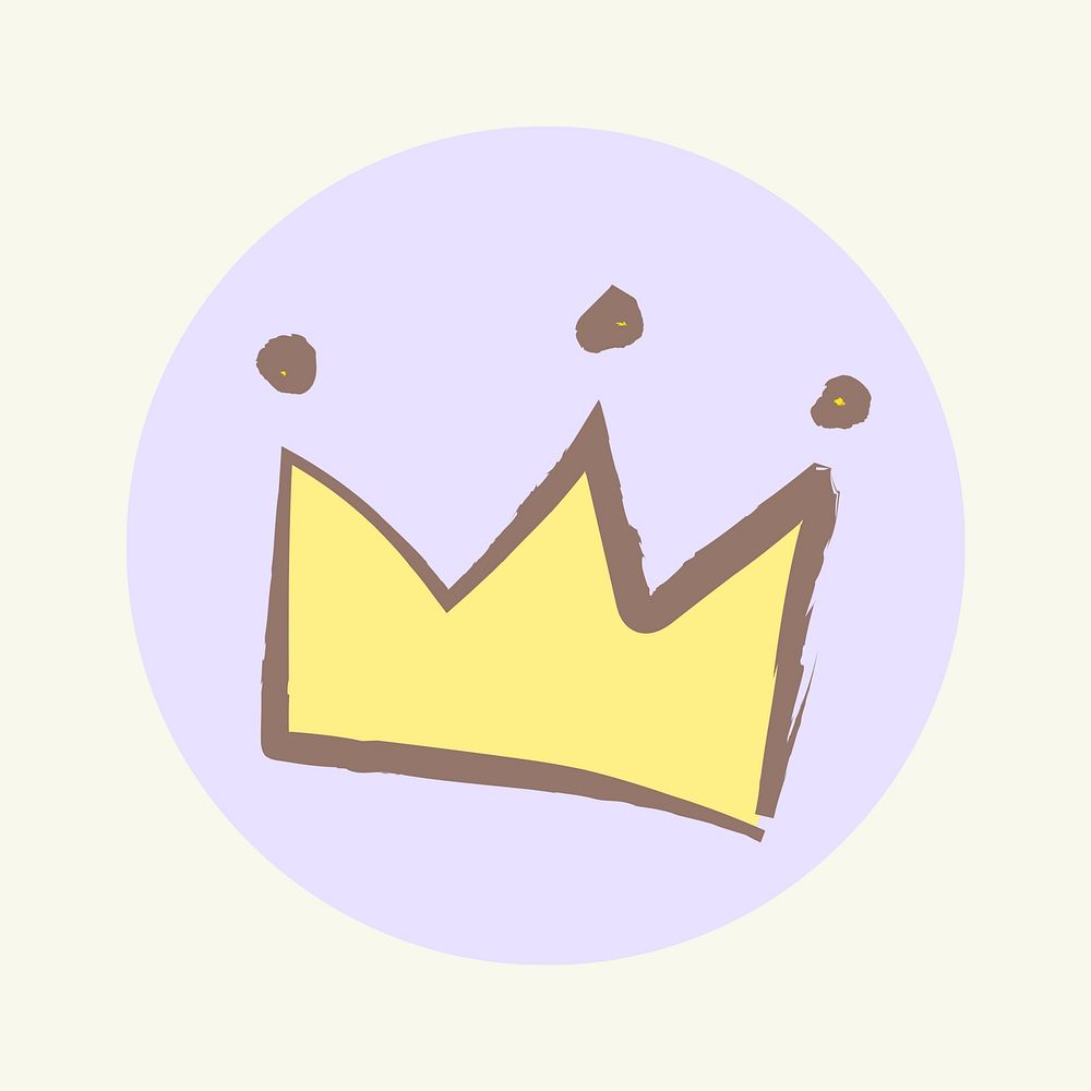 Crown doodle IG story cover template illustration