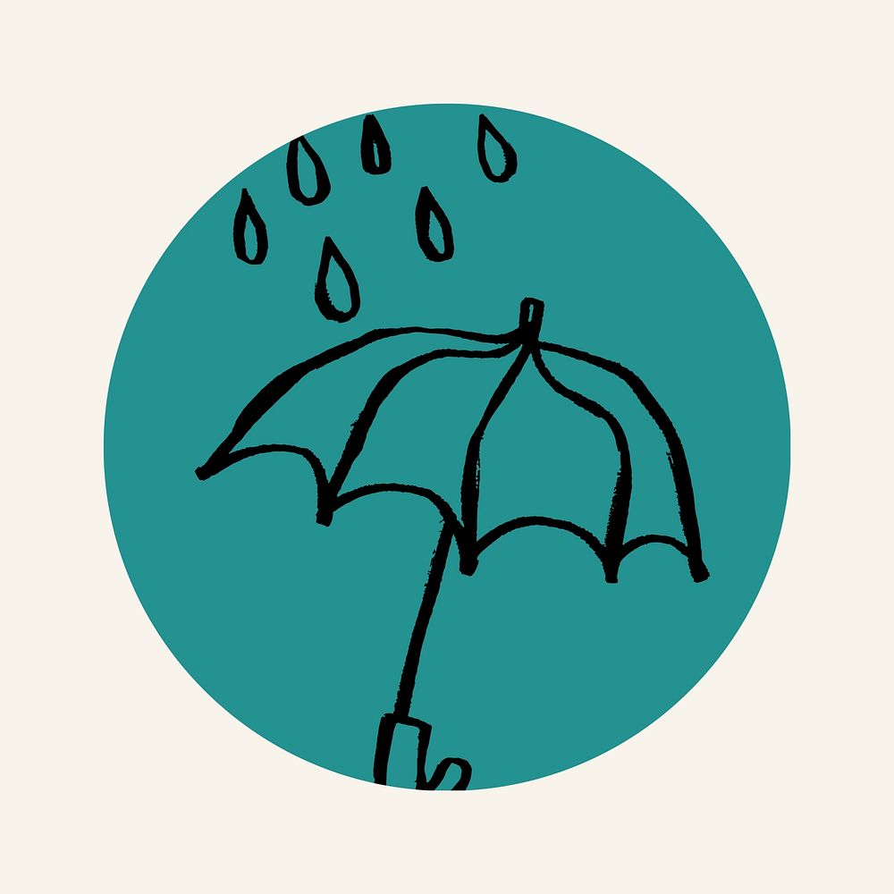 Raining doodle IG story cover template illustration
