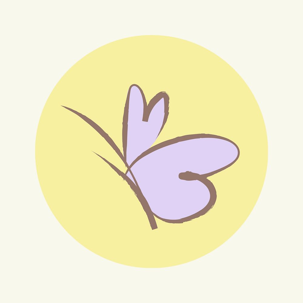 Butterfly doodle IG story cover template illustration