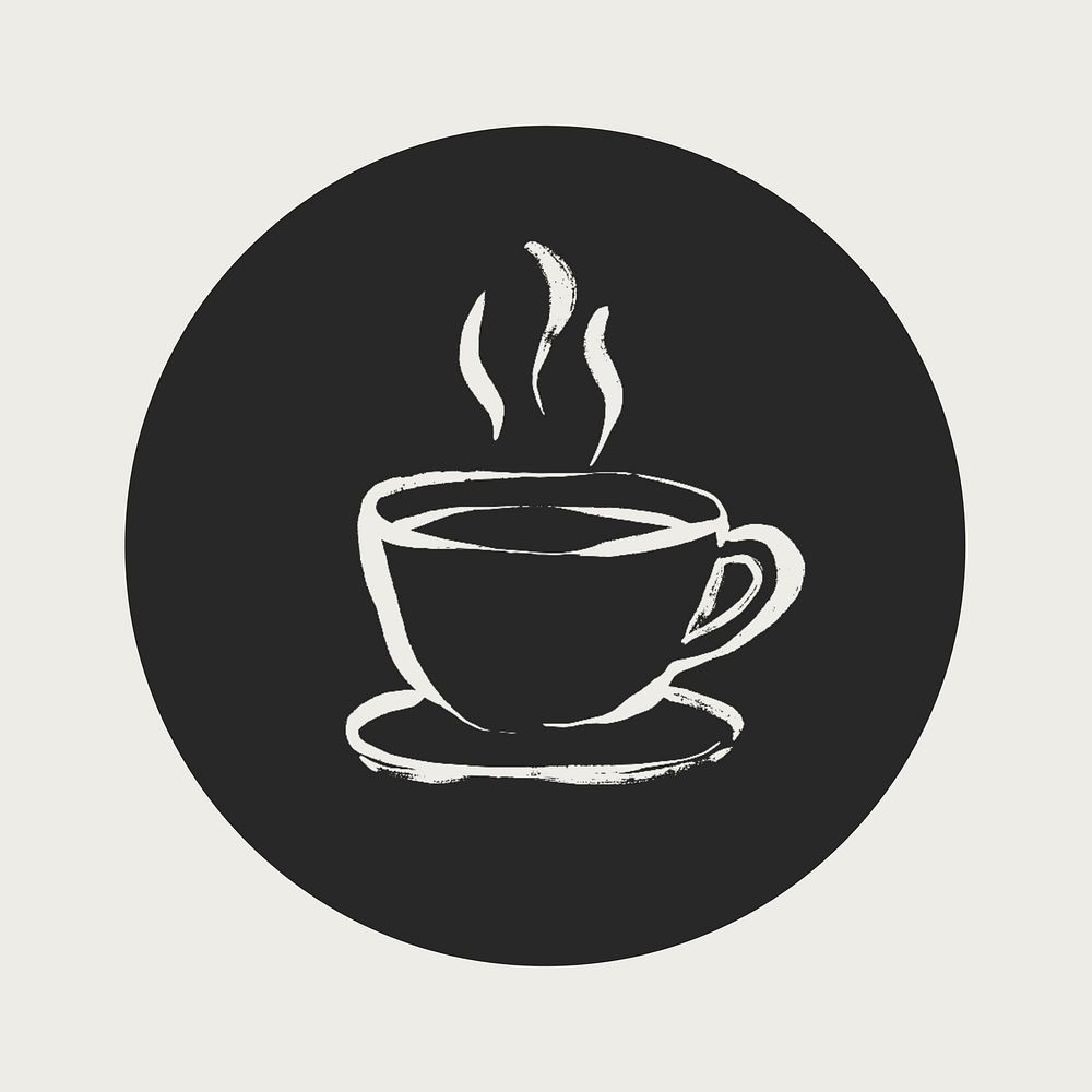 Coffee black Instagram story highlight cover, line art icon illustration