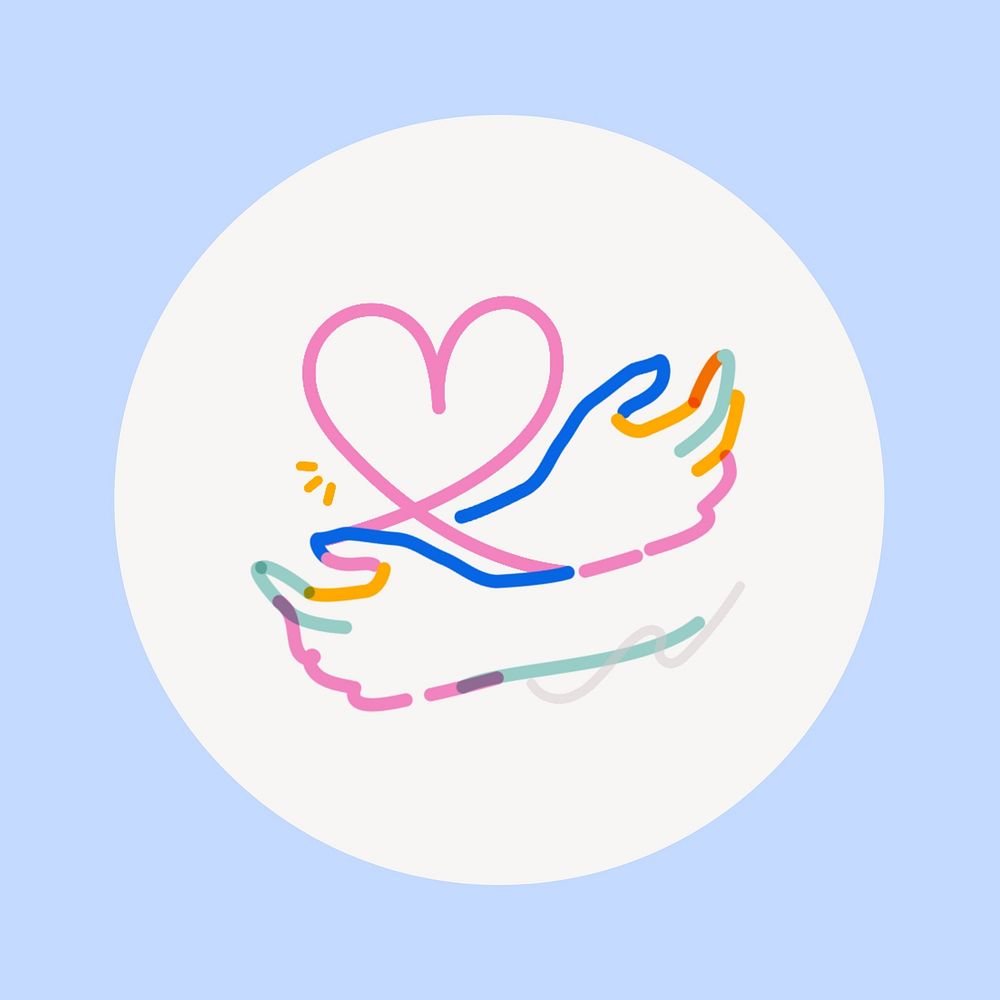 Self care colorful Instagram story highlight cover, line art icon illustration