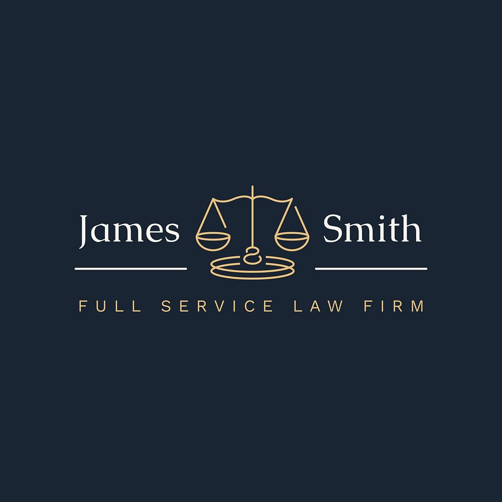 Law firm editable logo, line art design