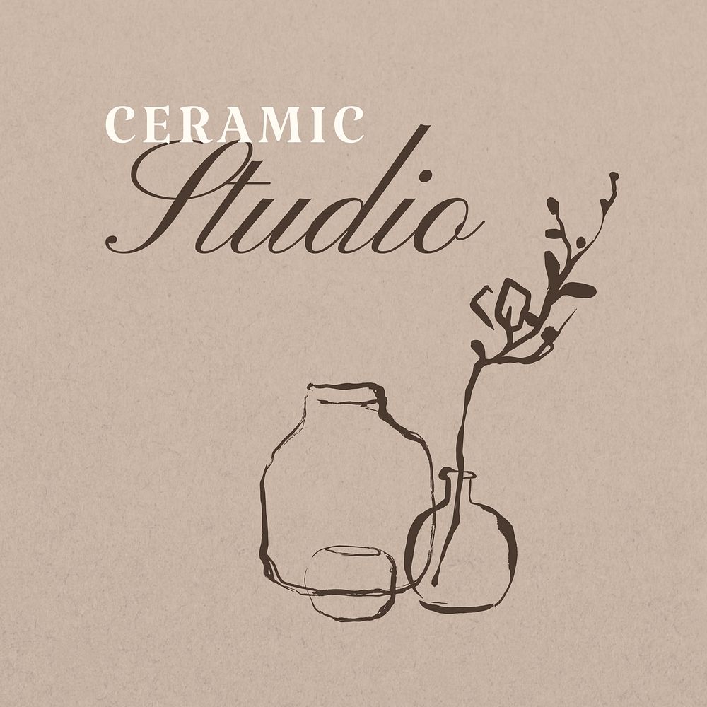 Ceramic studio logo template  