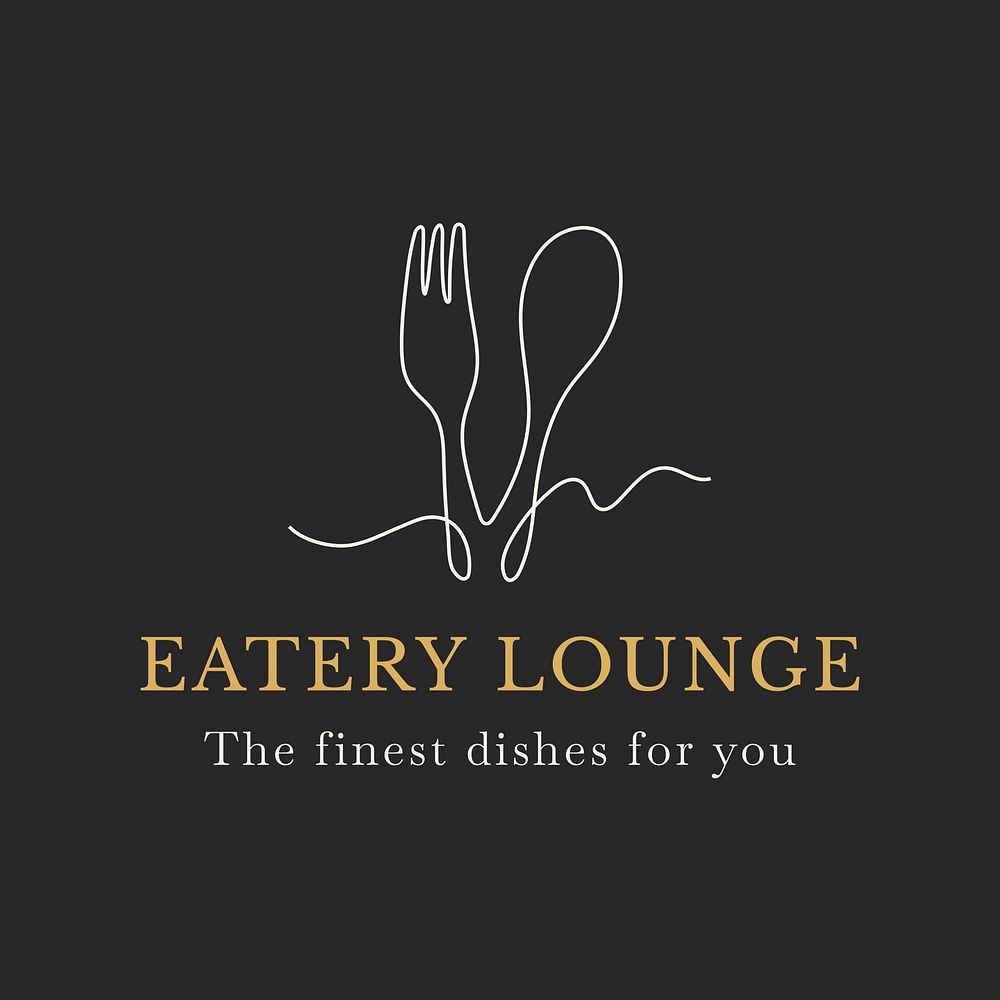 Eatery lounge logo template, editable text
