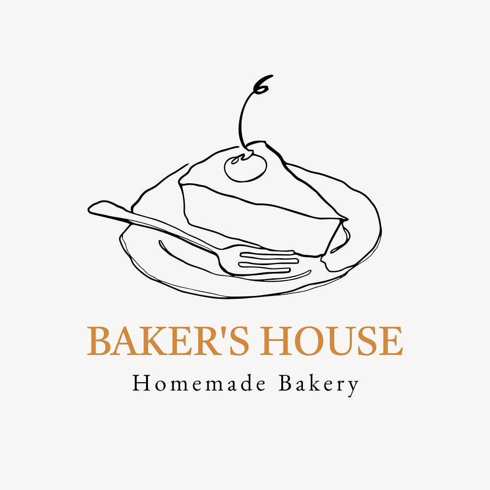 Homemade bakery logo template, editable text