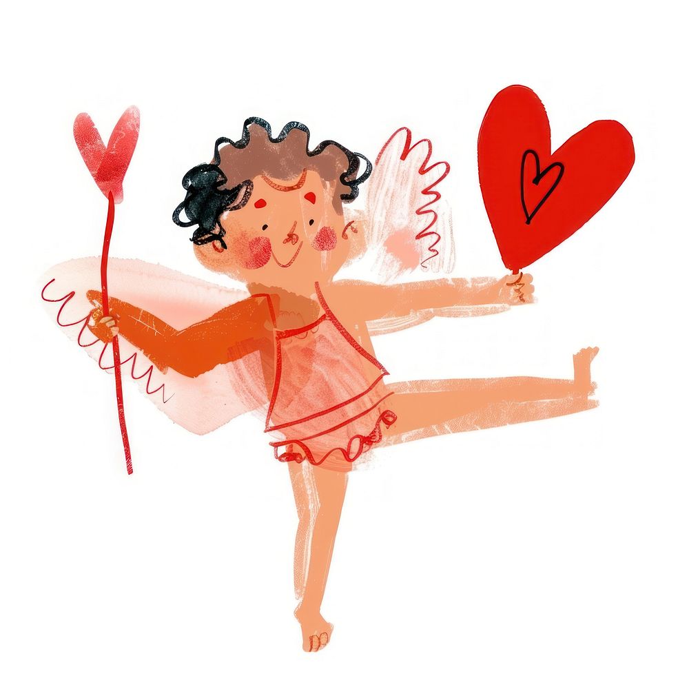 Cute cupid illustration recreation dancing person.