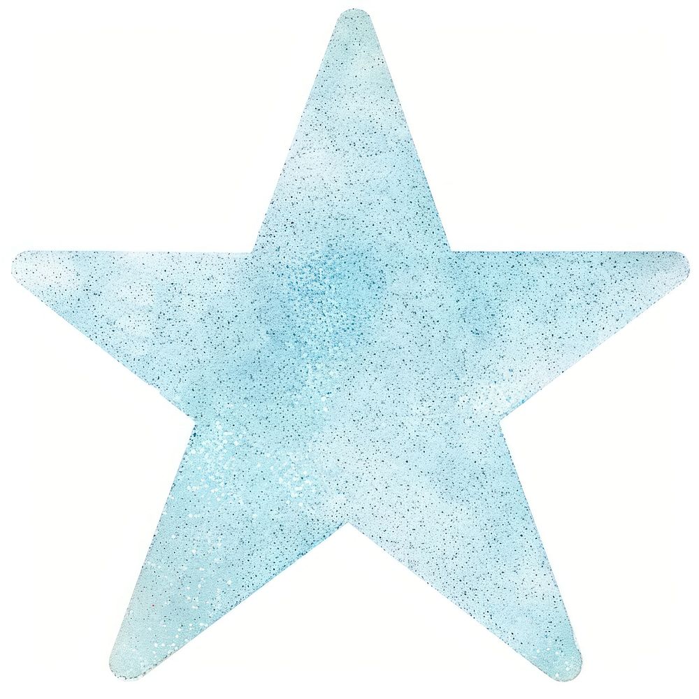 Clean light blue star glitter turquoise outdoors symbol.