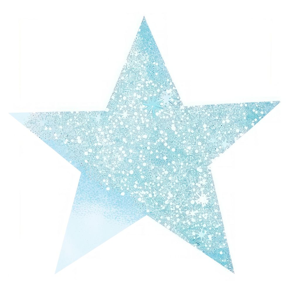 Clean light blue star glitter symbol cross star symbol.