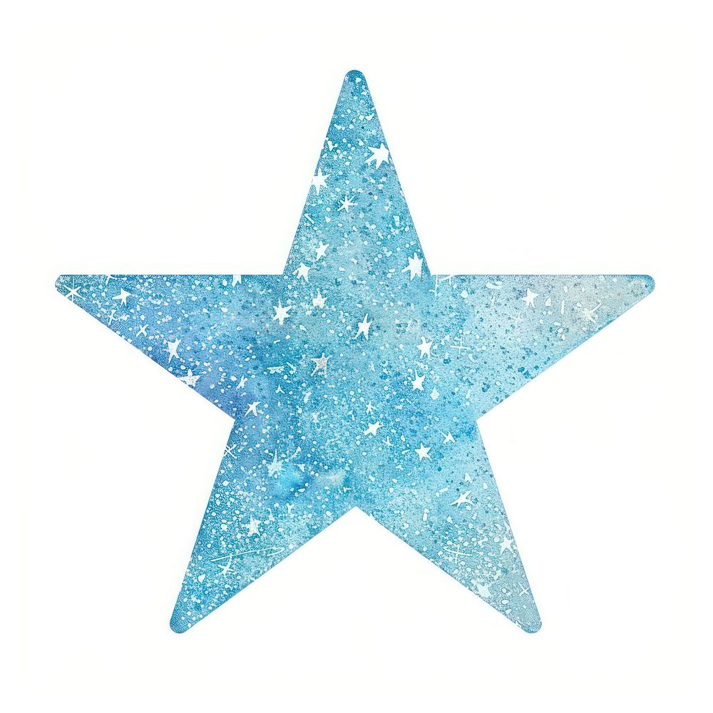 Clean light blue star glitter turquoise symbol cross.