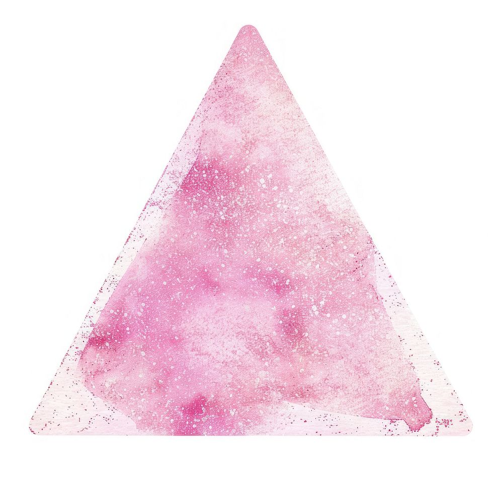 Clean triangle light pink glitter blackboard mineral crystal.