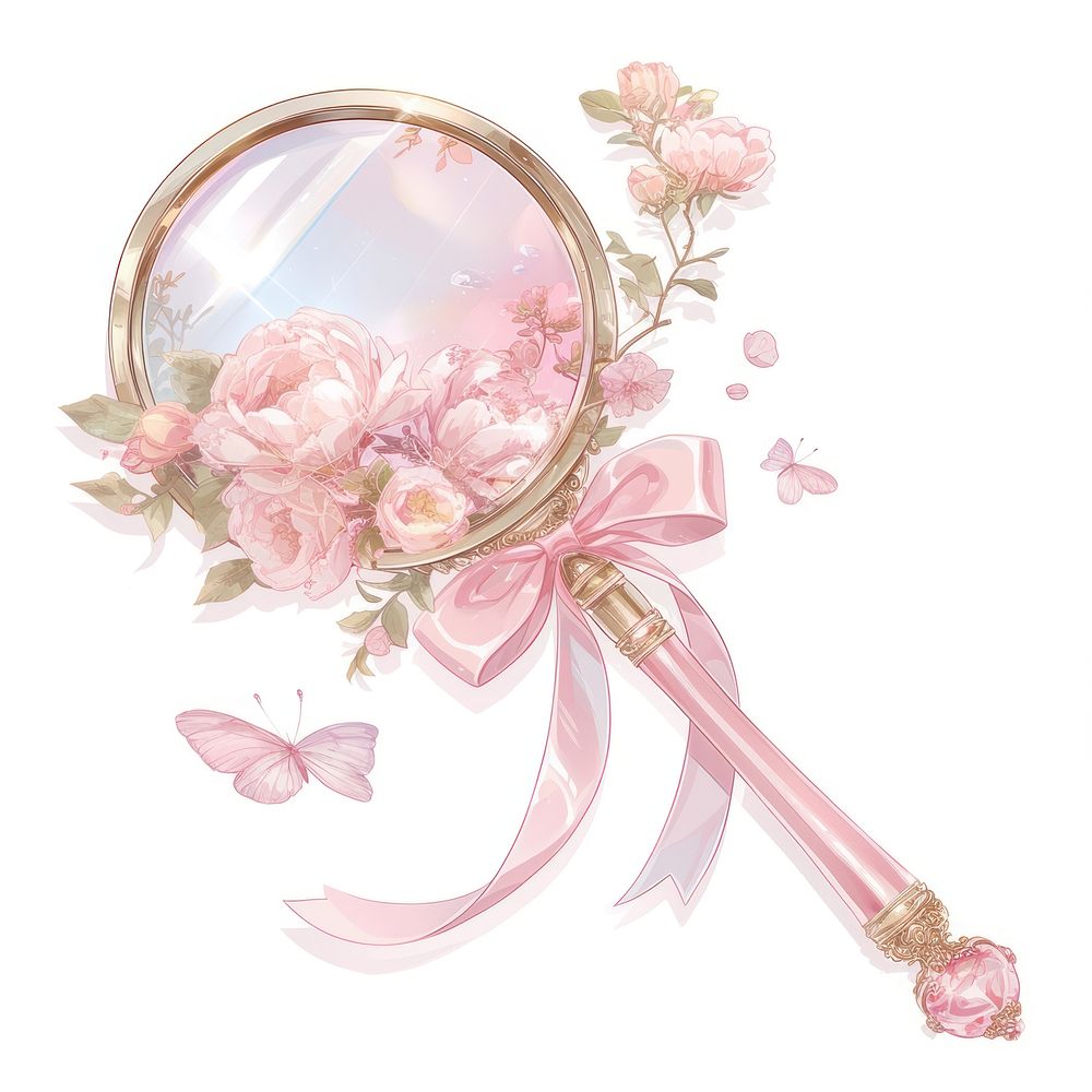 Coquette hand mirror accessories magnifying accessory.