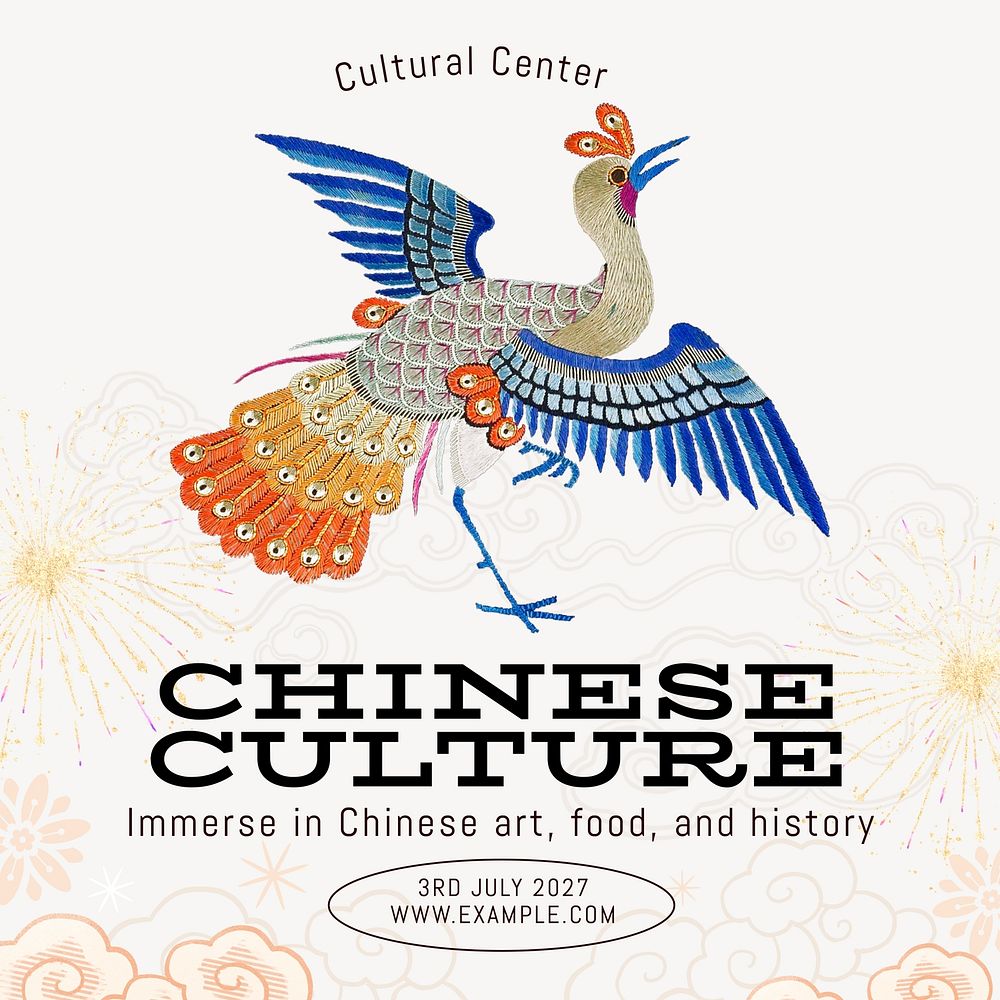 Chinese culture Instagram post template design