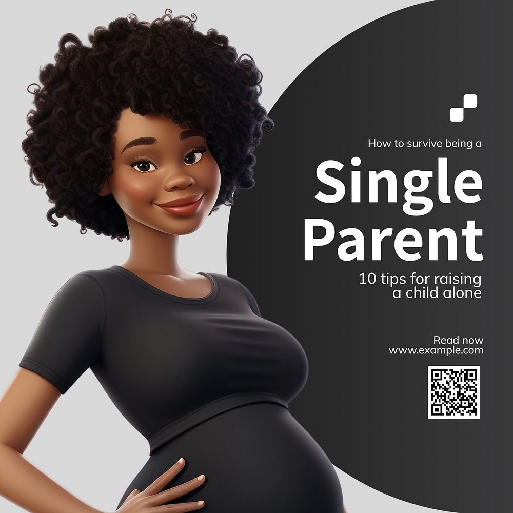 Single parent tips Instagram post template