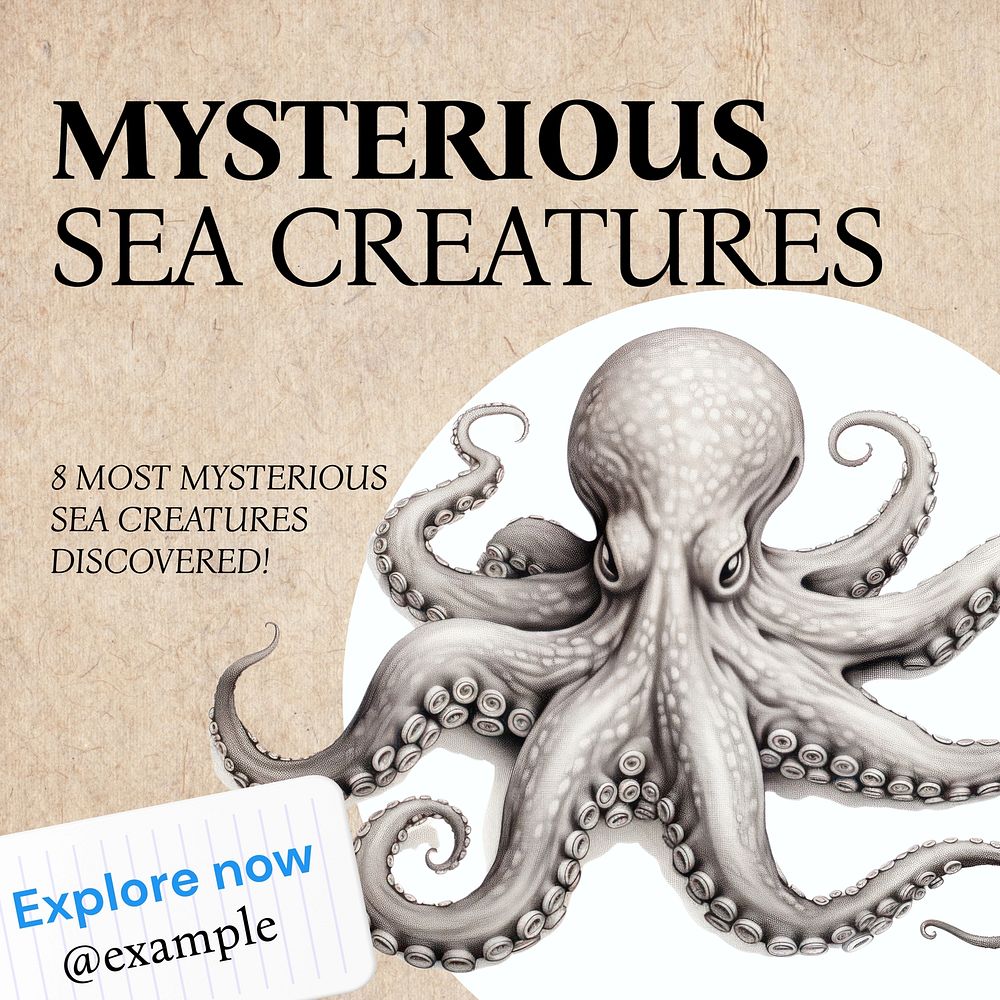 Mysterious sea creatures Facebook post template