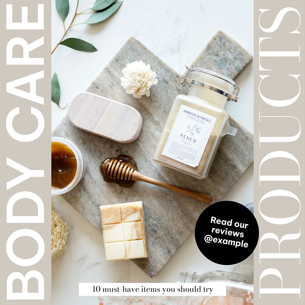 Body care products Instagram post template