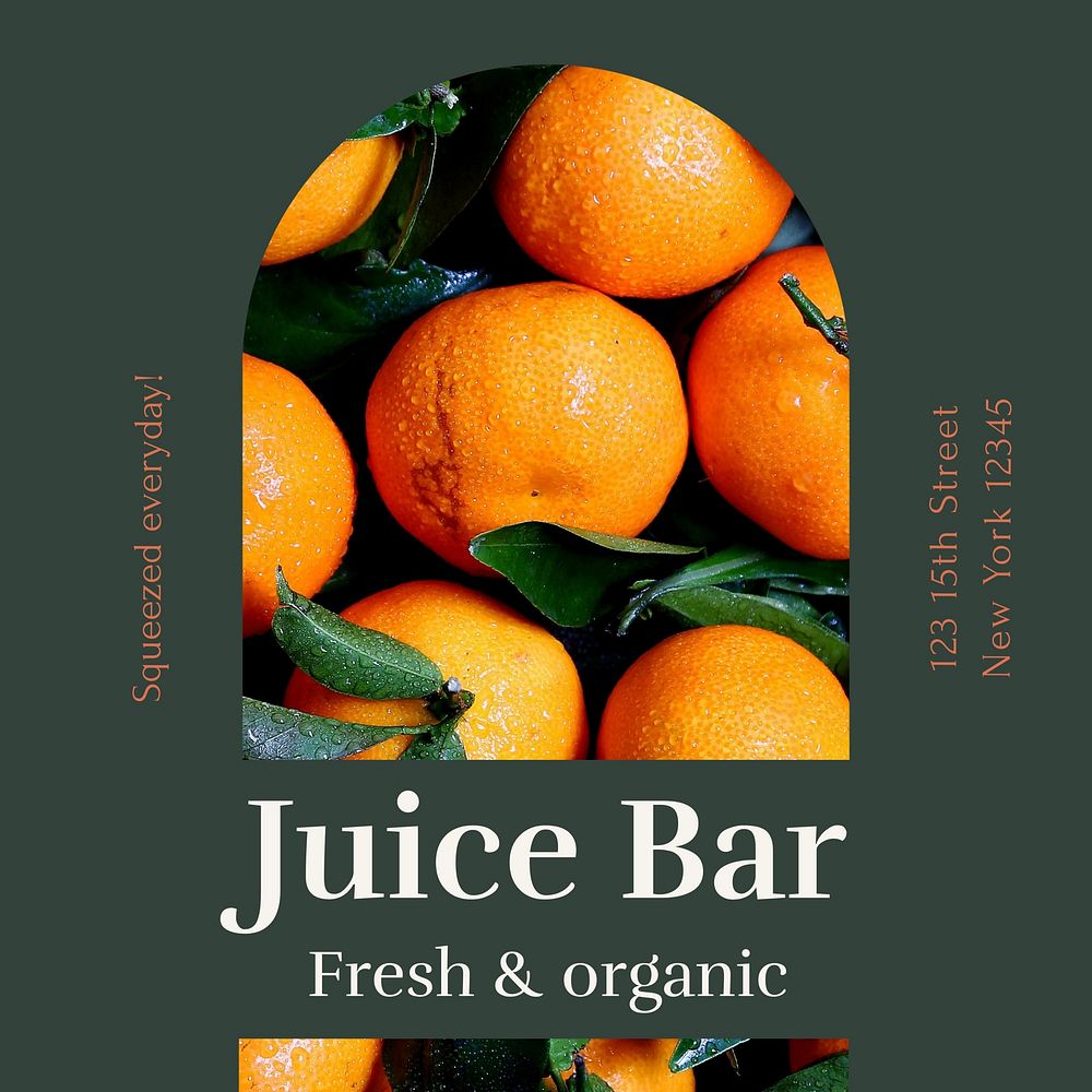 Juice bar Instagram post template   design