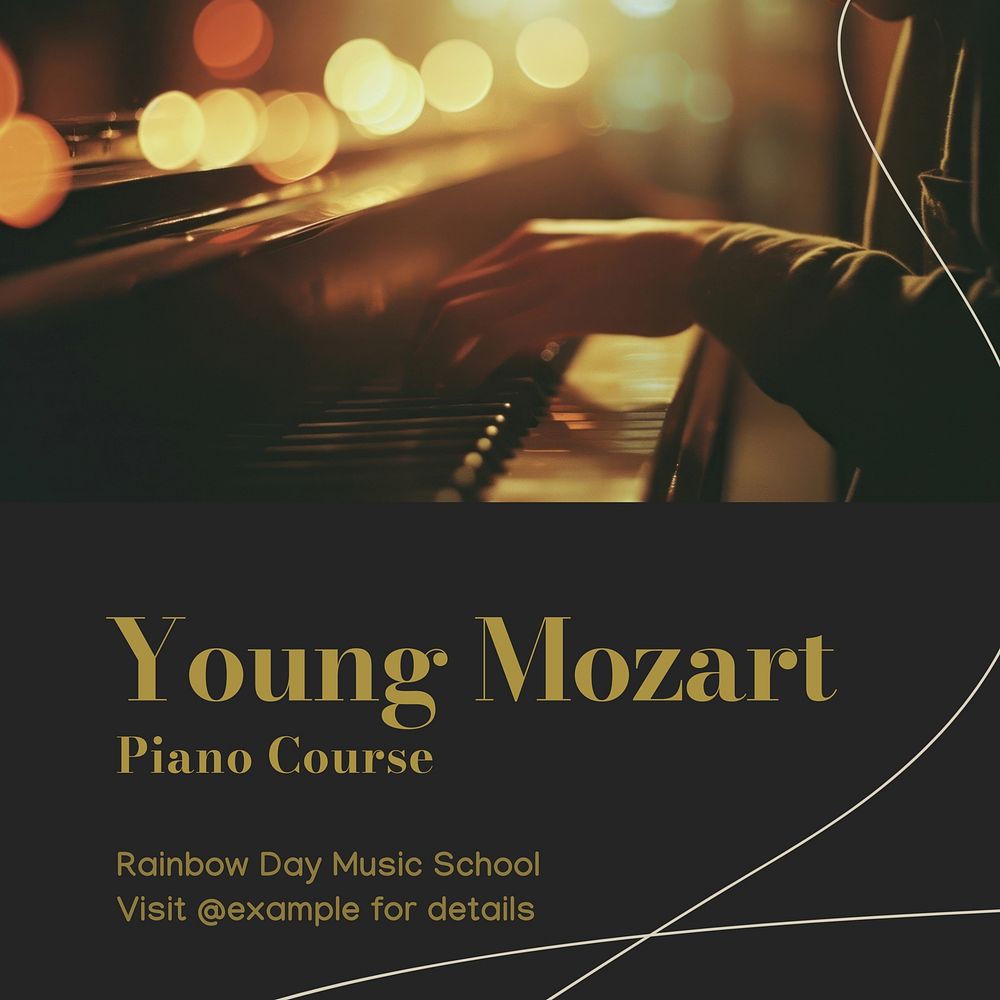 Piano course Instagram post template