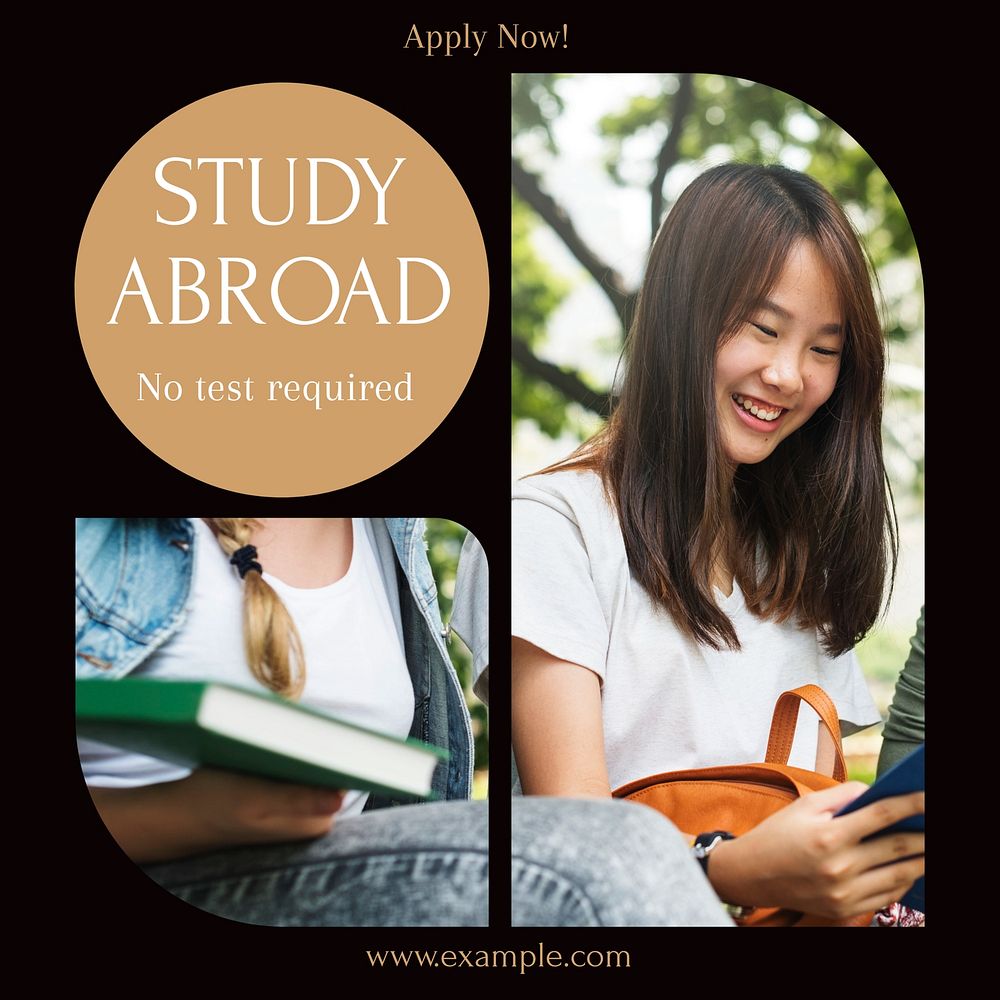 Study abroad Instagram post template design