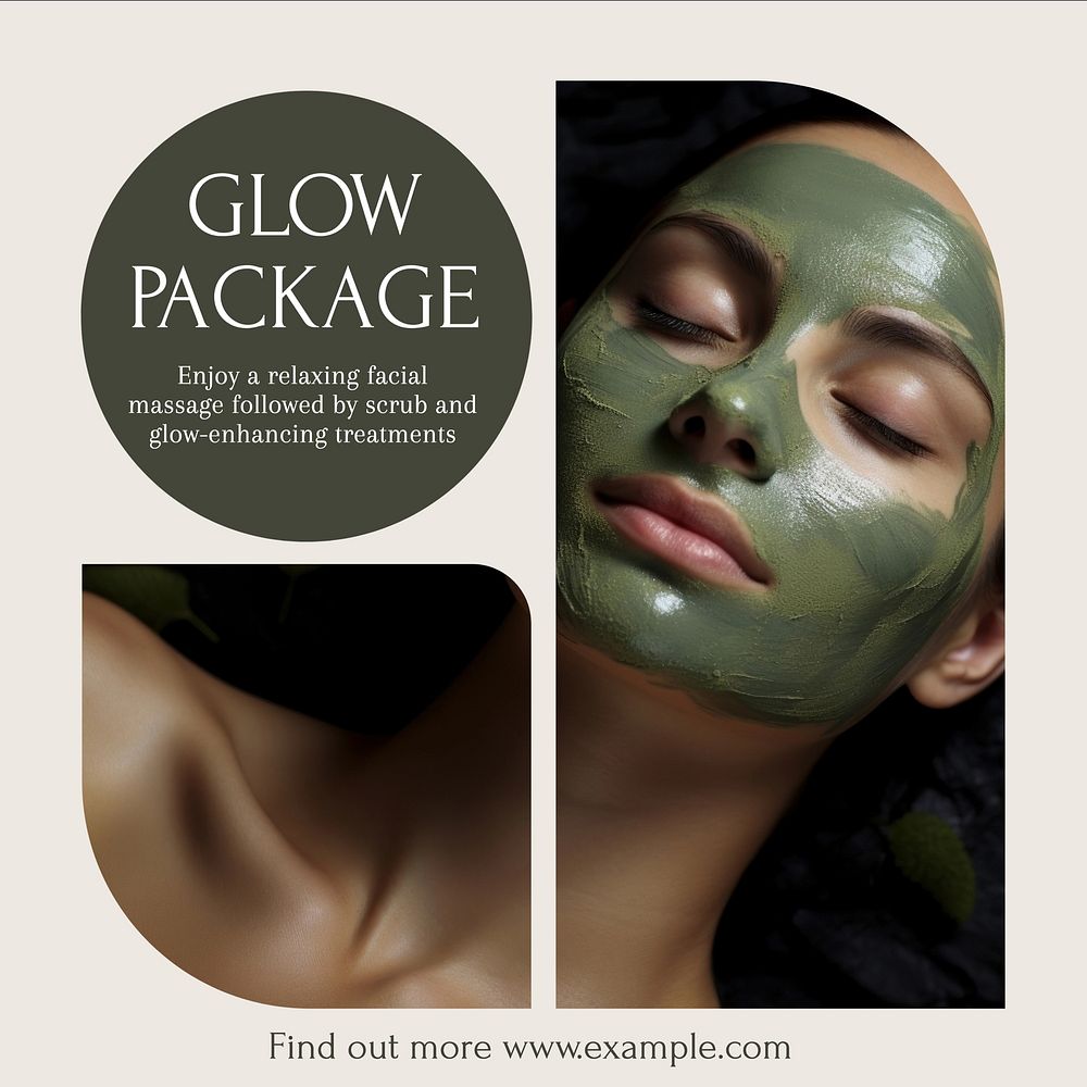 Facial treatment package Instagram post template
